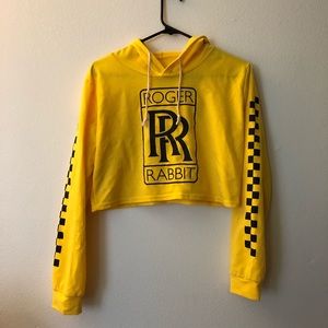 Roger rabbit cropped hoodie